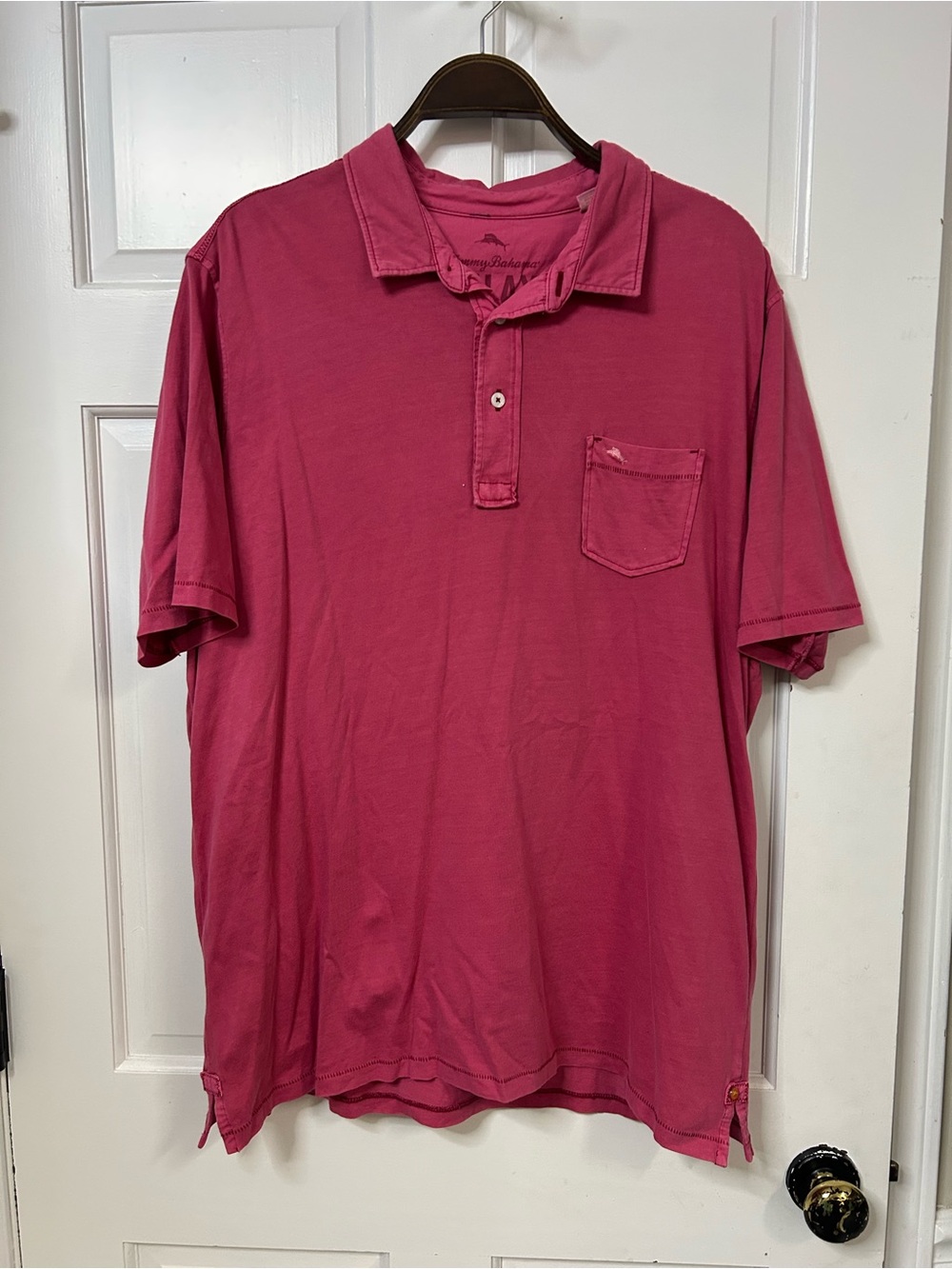 Tommy Bahama Short-Sleeve Polo in Deep Raspberry